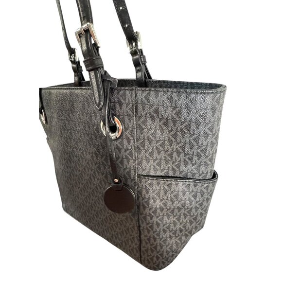 Michael‎ Kors Jet Set Signature Black Monogrammed PVC Tote Bag - Picture 15 of 15